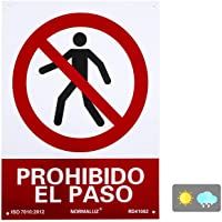 Los mejores  - Normaluz RD41002 - Señal Prohibido El Paso Carteles PVC 0.7 mm 30x40 cm- Rosso